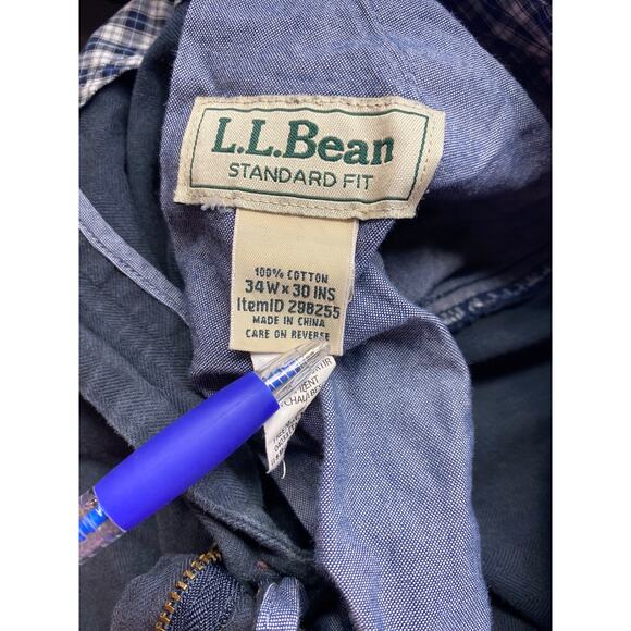 VTG Y2K L.L. Bean Mens Size 34x30 Standard Dark Grey Ankle Length Pants Trousers - Picture 6 of 7